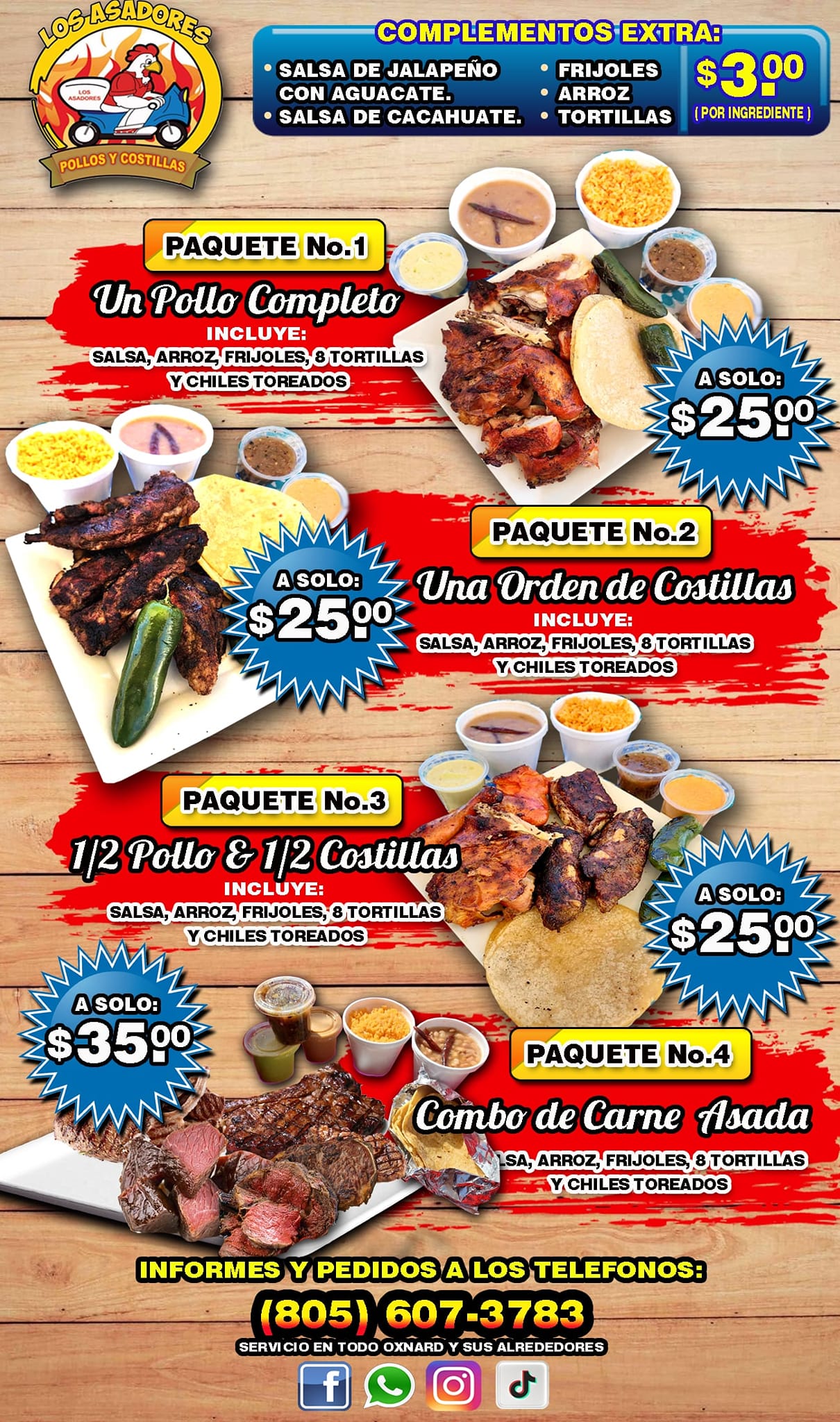 Pollo and costillas